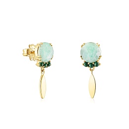 SILVER GOLD PLATED EARRINGS GEMS