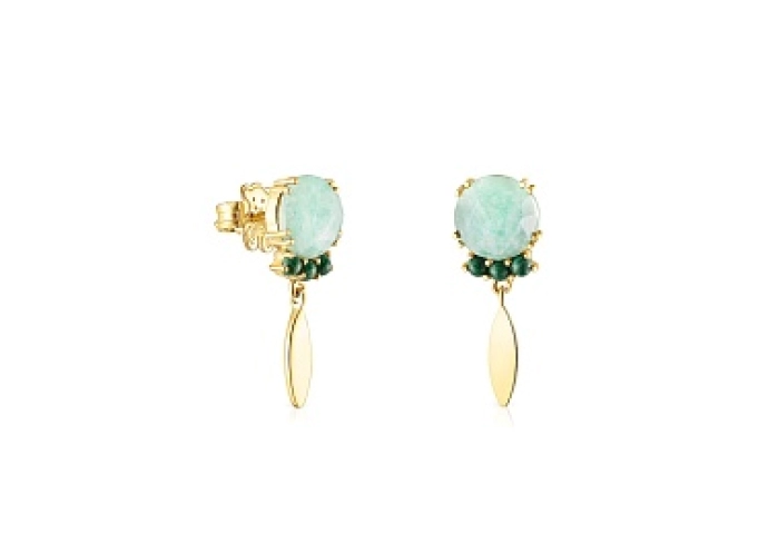 SILVER GOLD PLATED EARRINGS GEMS