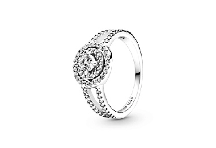 Sterling silver ring with clear cubic zirconia /199408C01-58
