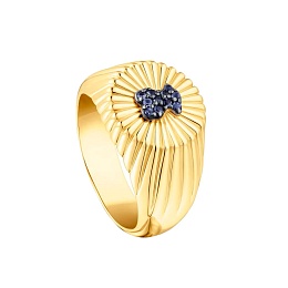 SILVER GOLD PLATED RING BEAR IOLITE N14