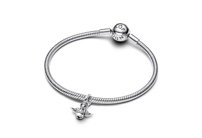 Angel sterling silver dangle with clear cubic zirc