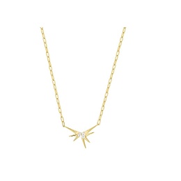 Gold Sparkle Spike Pendant Necklace