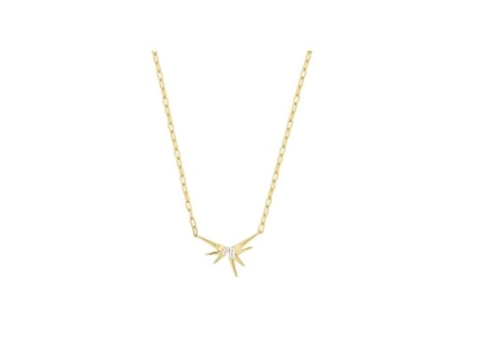 Gold Sparkle Spike Pendant Necklace