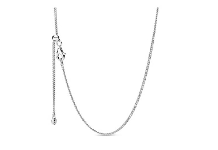 Sterling silver necklace with sliding clasp