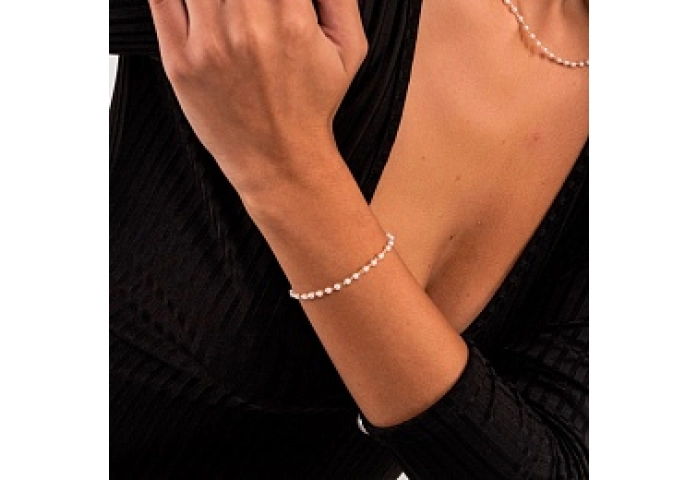 BRACELETPEARL IMIT.18 KT GOLD PLATED