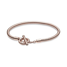 Snake chain Pandora Rose T-bar bracelet