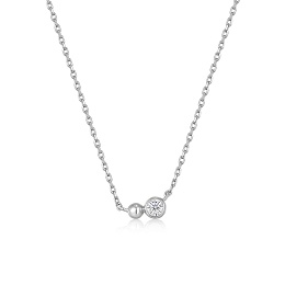 Silver Orb Sparkle Pendant Necklace 