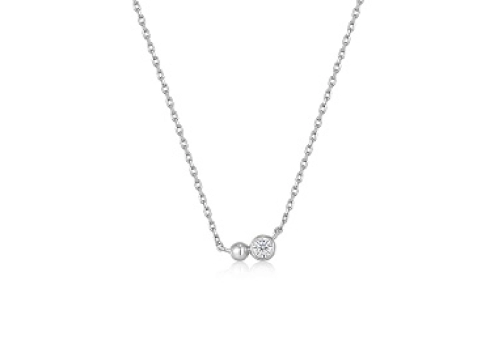 Silver Orb Sparkle Pendant Necklace 