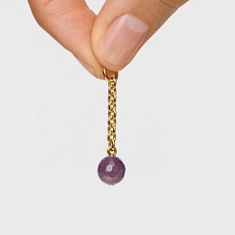 SILVER GOLD PLATED PENDANT AMETHYST 34MM