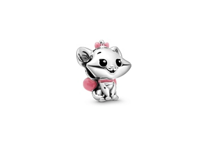 Disney Marie sterling silver charm with black and 