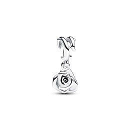 Rose sterling silver dangle