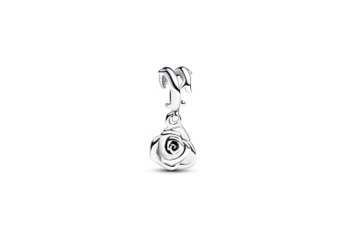Rose sterling silver dangle