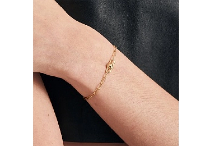 Gold Orb Link Chunky Chain Bracelet