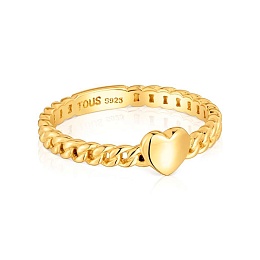 SILVER GOLD PLATED RING HEART CHAIN N14