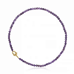 SILVER GOLD PLATED CHOKER AMETHYST