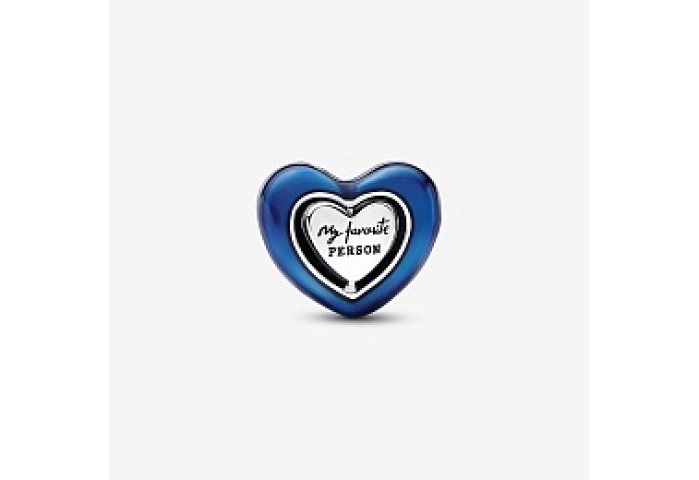 Spinning heart sterling silver charm with night bl