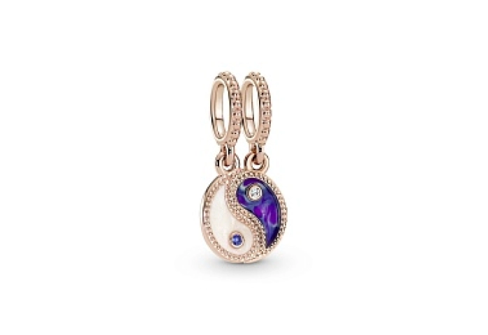 Yin and Yang 14k rose gold-plated splitable dangle