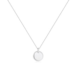 Silver Disc Pendant Necklace