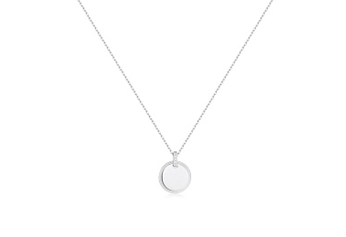 Silver Disc Pendant Necklace
