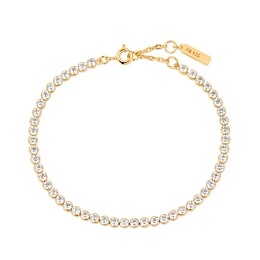 Gold Row Bezel Set Bracelet