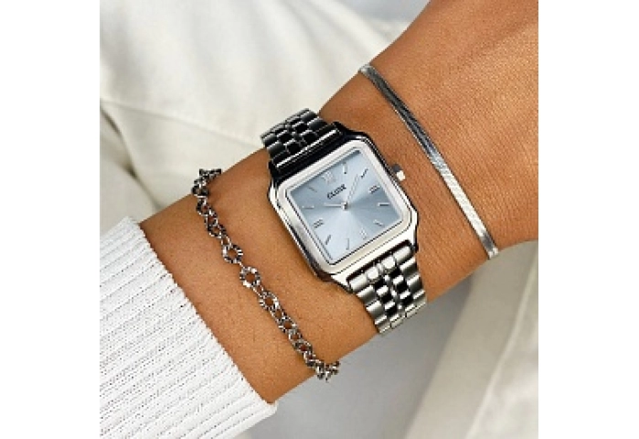 Gracieuse Petite Watch Steel, Light Blue, Silver C