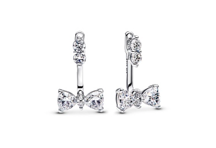 Sterling silver stud earrings with clear cubic zir