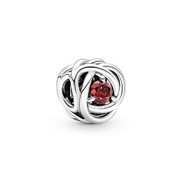 Sterling silver charm with true red crystal