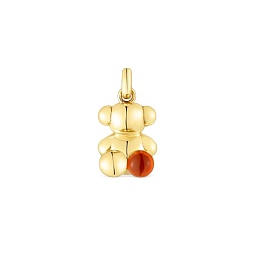 SILVER GOLDPLATED PENDANT CORNELIAN 16MM