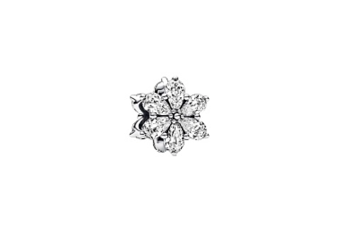 Herbarium cluster sterling silver charm with clear