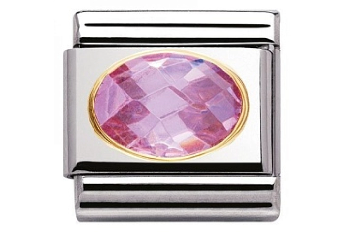 Comp. Classic C. Z. SFACCETTATI OVALI acciaio ROSA