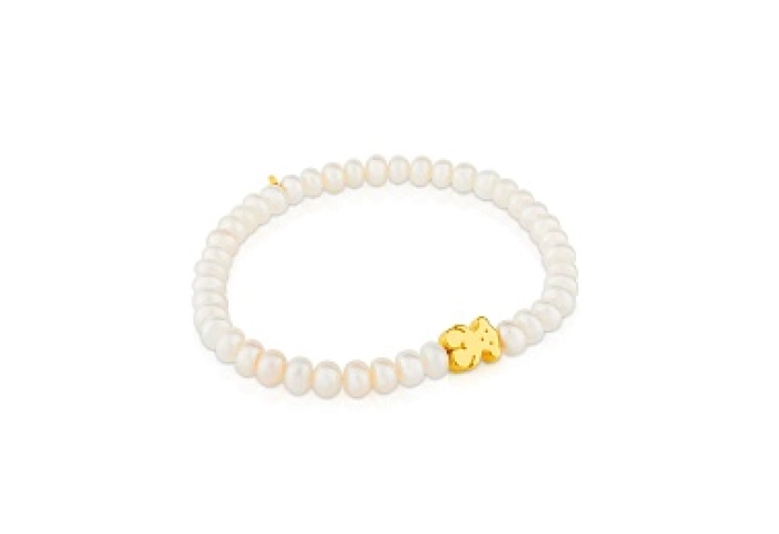 CULTURED PEARLS BRACELET 18KT GOLD MOTIF