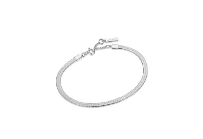 Silver Flat Snake Chain Bracelet