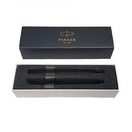 Набор Parker &quot;IM Duo&quot;: шар. ручка IM Stainless Steel CT, синяя, 1,0мм + перьевая ручка IM Stainless 