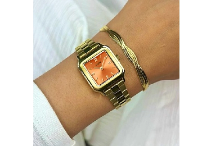 Gracieuse Petite Watch Steel, Apricot, Gold Colour
