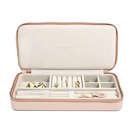 Blush Pink Sleek Necklace Travel Box