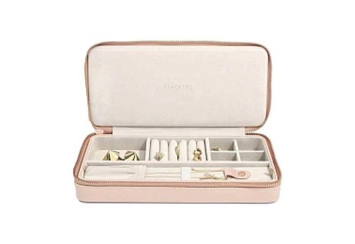 Blush Pink Sleek Necklace Travel Box