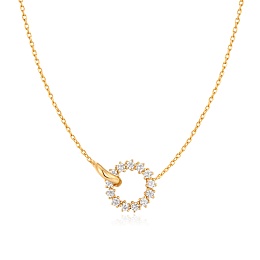 Gold Interlinked Circles Pavé Necklace