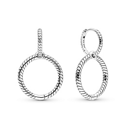 Snake chain pattern sterling silver hoopearrings /299562C00