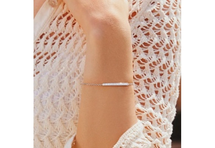 Silver Pavé Bar Bracelet