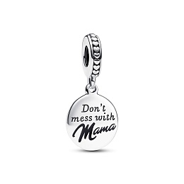 Engravable sterling silver dangle with black ename