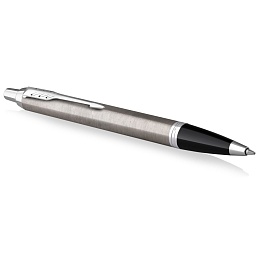 Ручка шариковая Parker &quot;IM Stainless Steel CT&quot; черная, 1,0мм, кнопочн., подарочная упаковка с европо