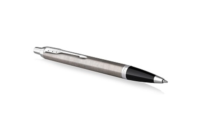 Ручка шариковая Parker &quot;IM Stainless Steel CT&quot; черная, 1,0мм, кнопочн., подарочная упаковка с европо