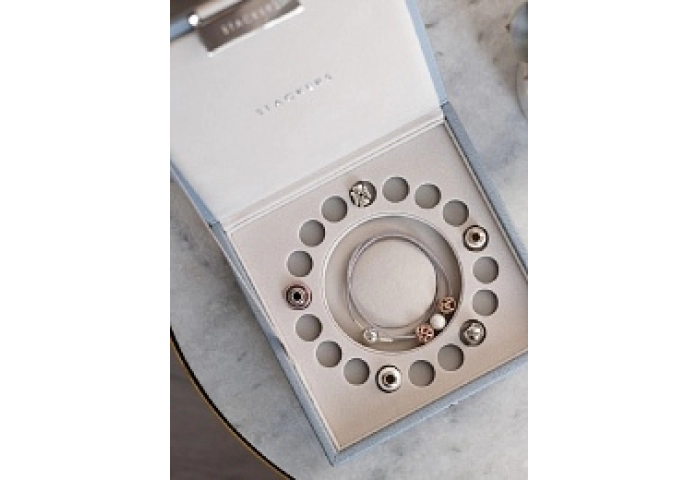 Dusky Blue Square Charm Jewellery Box Lid