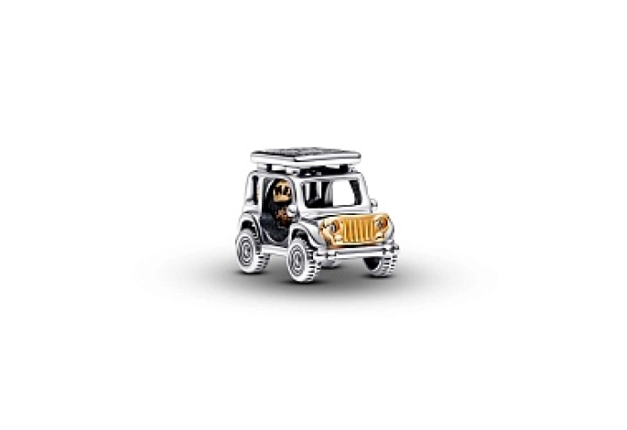 Car sterling silver and 14k gold-plated charm with