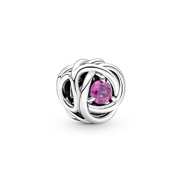 Sterling silver charm with phlox pink crystal