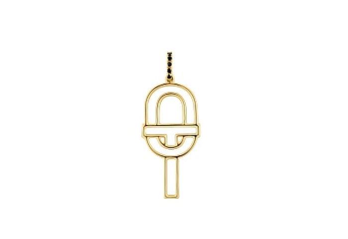 18KT GOLD PENDANT 20MM SILHOUTTE SPINEL