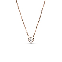 Heart Pandora Rose collier with clear cubiczirconia /388425C01-45