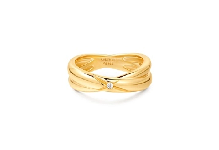 Gold Cross Double Ring