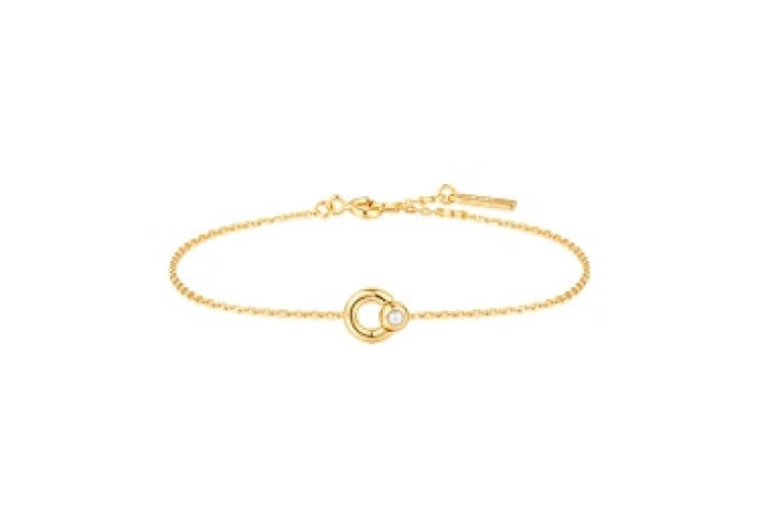 Gold Hoop Freshwater cultured pearl Bracelet