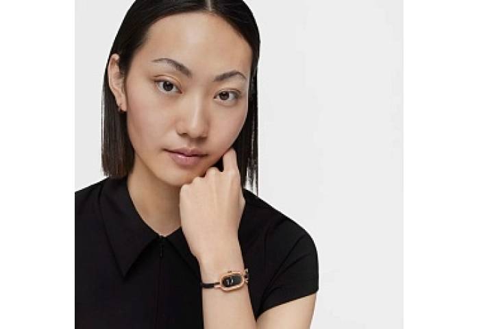 WATCH S.STEEL IP ROSE/BLACK MESH STRAP